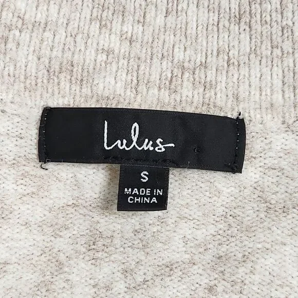 Lulus Everyday Cozy Heather Beige Knit Shacket Oversized Button-Up Sweater Small - Picture 9 of 12